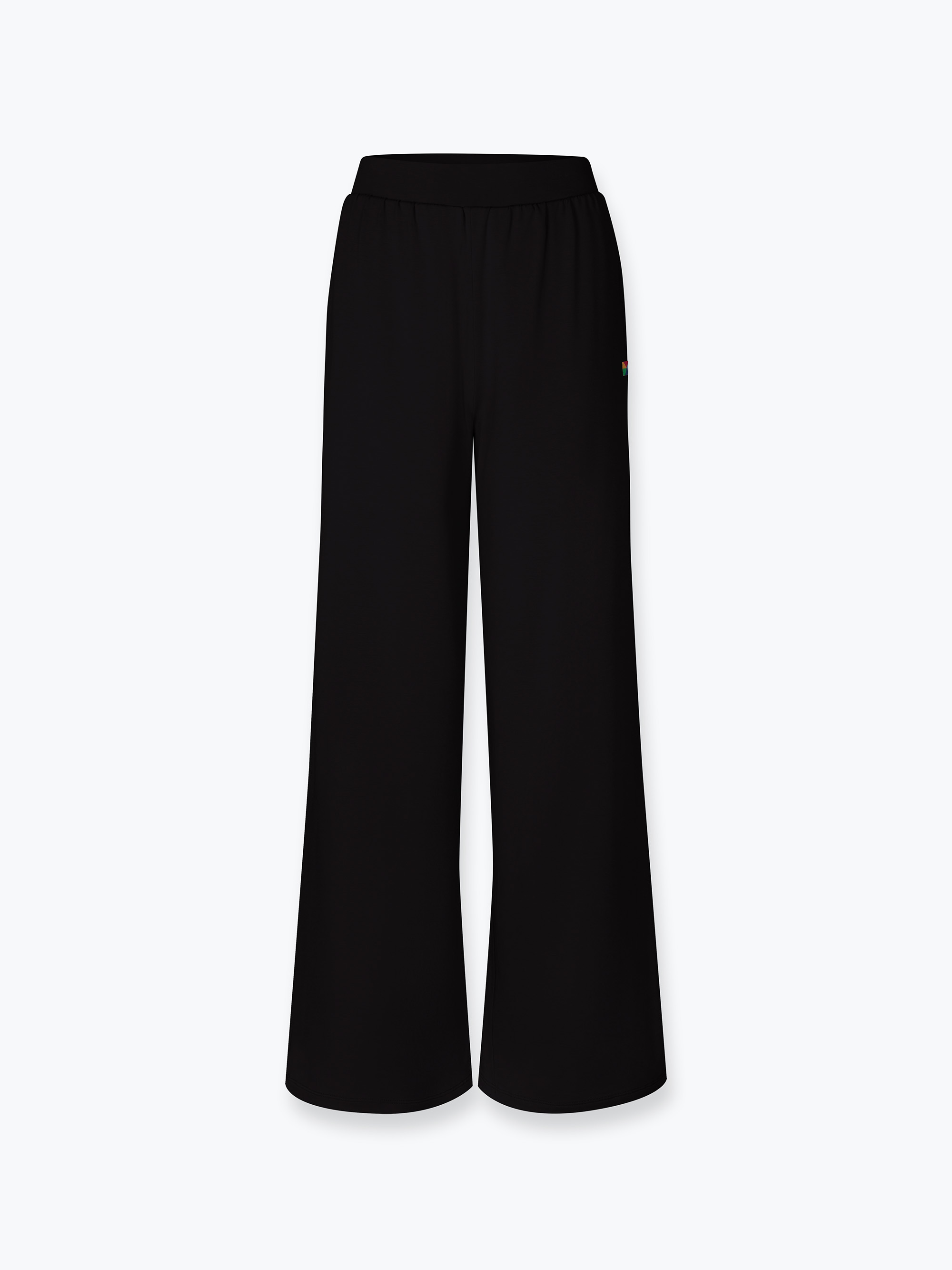 Czarne spodnie z szerokimi nogawkami damskie SHORT